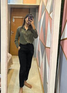 Olive Formal Office Wear Shirt