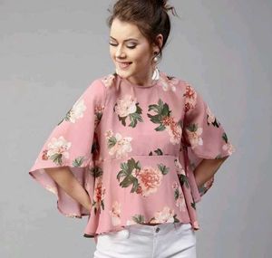 Floral Print Pink  Top