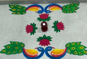 Peacock Rangoli Patche Combo Of 2
