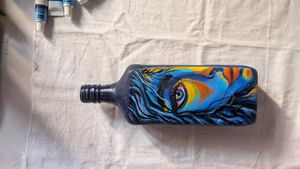 HandPainted Abstract Woman Art Decorative Bottle