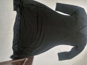 Black Abaya With Stone Work