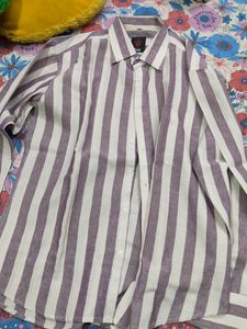 Xl Lining Pattern Formal Shirt Good Condition