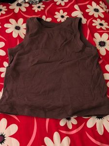 Brown Sleeveless Tank Top
