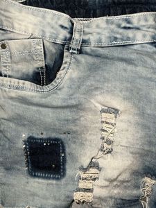 Distressed Denim Shorts