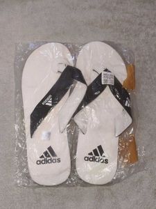 Adidas White &amp; Black Slides Casual &amp; Party Wear
