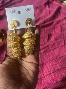 Golden Jhumka Earrings