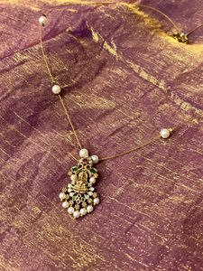 Elegant Pearl Lakshmi Pendant Necklace