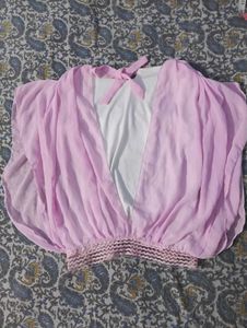 Cute Pink Flared Sleeve Top for (Bust- 32/34)