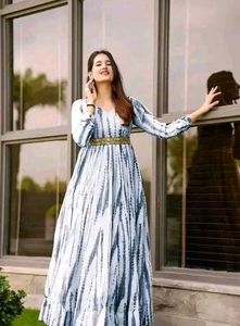 Anarkali Elegant Tie-Dye Kurta