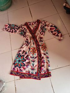 Floral Print Wrap Midi Dress