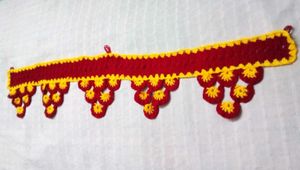 vibrant color crochet door hanging.