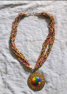 Colorful Beaded Statement Necklace