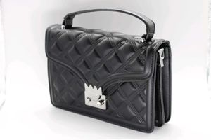 Quilted Black Top Handle Bag