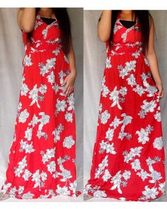 Red Floral Maxi Dress