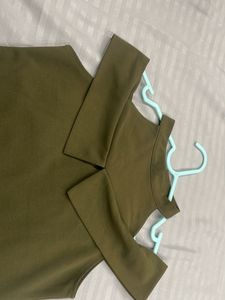 Olive Cold Shoulder Top