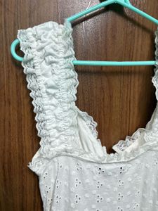 White Eyelet Mini Dress