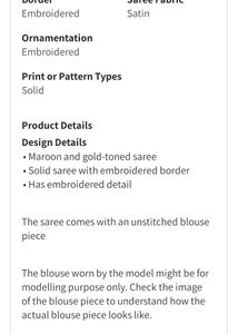 Satin Embroidered Saree