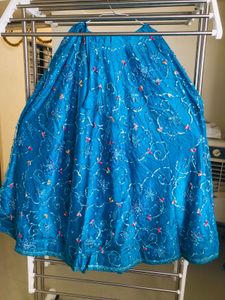 Teal Embellished lehenga choli Blouse with dupatta