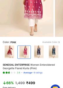 Pink Embroidered Dress