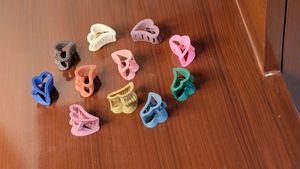 Mini Heart Shape Hair Claws ( Clutcher ) 12 Pc