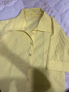 Yellow Button-Up Top
