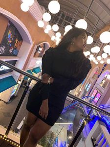 Chic Black Mini Bodycon Dress