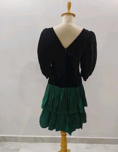 Velvet &amp; Green Party Dress