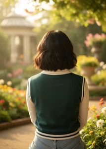 Green England Print Vest Top