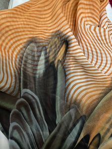 Georgette Orange Saree
