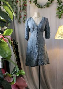 Blue Button-Down Dress