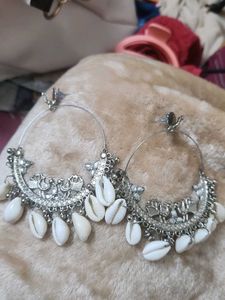 Seashell Statement Hoop Earrings