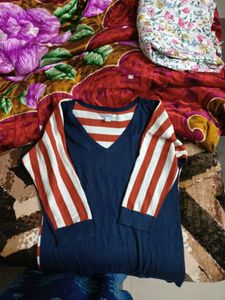 Striped V-Neck T-Shirt