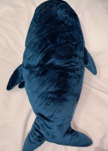 Shark Plush Pillow - Blue Velvet