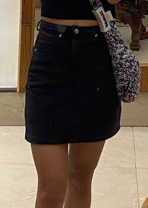 Black Denim Skirt