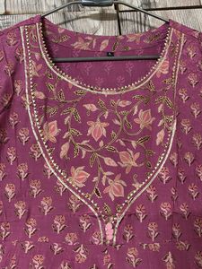 Pink Floral Kurti + Duppata (party Wear)