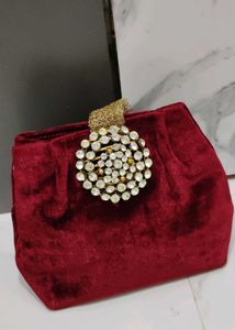Elegant Red Velvet Clutch