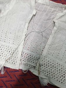 White Embroidered Cotton Shrug