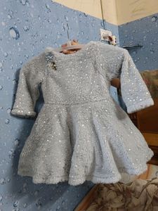 Baby Girl's Blue Fuzzy Dress