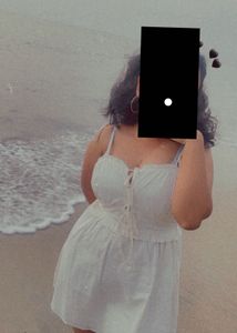 White Tie-Strap Linen Dress