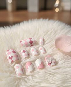 Pink Plaid Press-On Nails