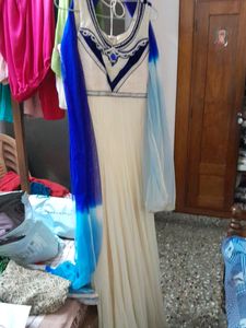Cream+Blue Gown