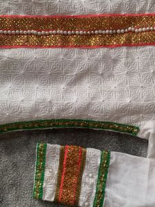 White Embroidered Kurta For Augest Office Wear