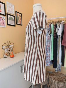 Striped Button-Down Mini Dress