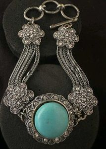 Turquoise silver Stone Bracelet