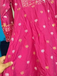 Pink Embroidered Anarkali Dress