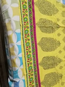 Yellow Printed Kurta