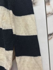 Striped V-Neck Pullover Sweater