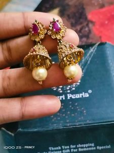 Pretty Pink Stone Jhumka 🌷