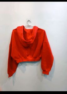 Red Crop Hoodie
