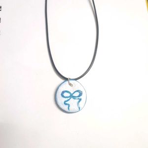 Blue Coquette Cord Necklace 🎀🌷